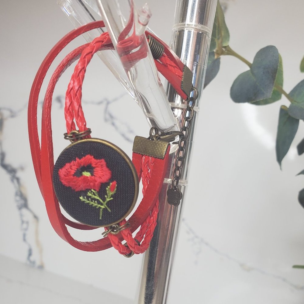 Free Bundle Add-On ❣ Embroidered Bracelet and Earrings (Set)